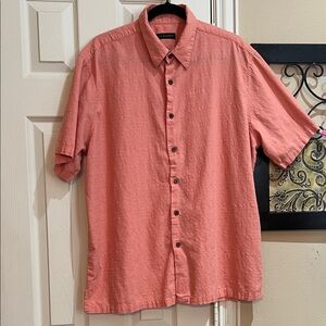 Men's Coral Button-Down Shirt